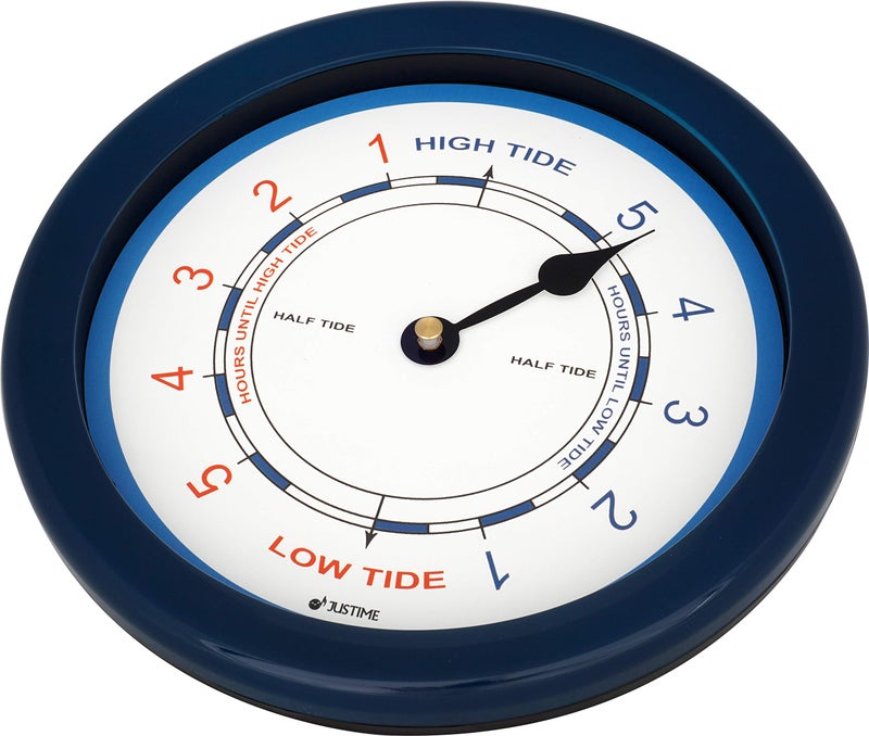 JUSTIME 8.5 Inch Atlantic Tide Clock for East Coast, High Tide Low Tide Clock with Plastic Water Resistant Case, Colorful Graphics Designed Home Wall DÃ©cor (TT019 Blue) - Image 3
